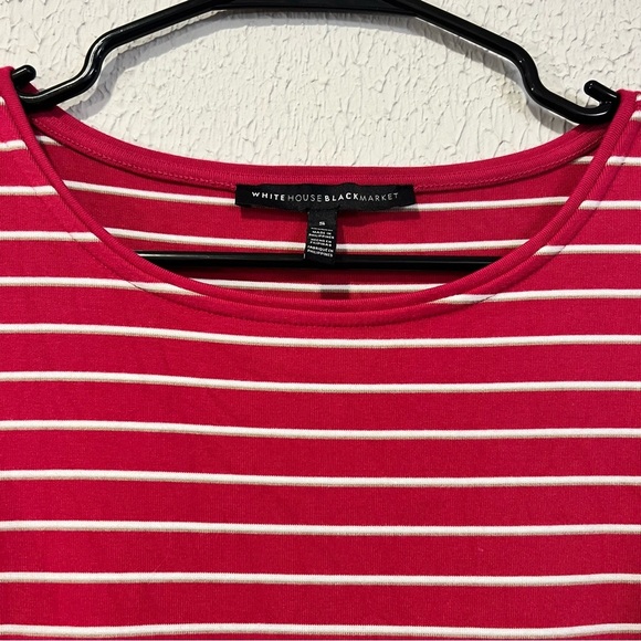 White House Black Market Flutter sleeve Pink Striped sheath Dress size small - Picture 10 of 11